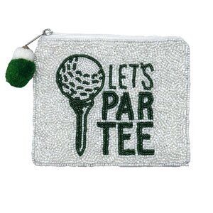 Golf Lover Par-Tee Beaded Purse Money Coin Storage Pouch